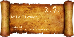 Krix Tivadar névjegykártya